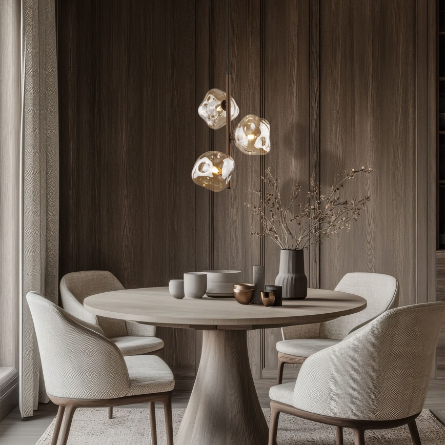 Brilagi - Lámpara colgante con cable VULCANO 3xG9/8W/230V marrón/beige ahumado