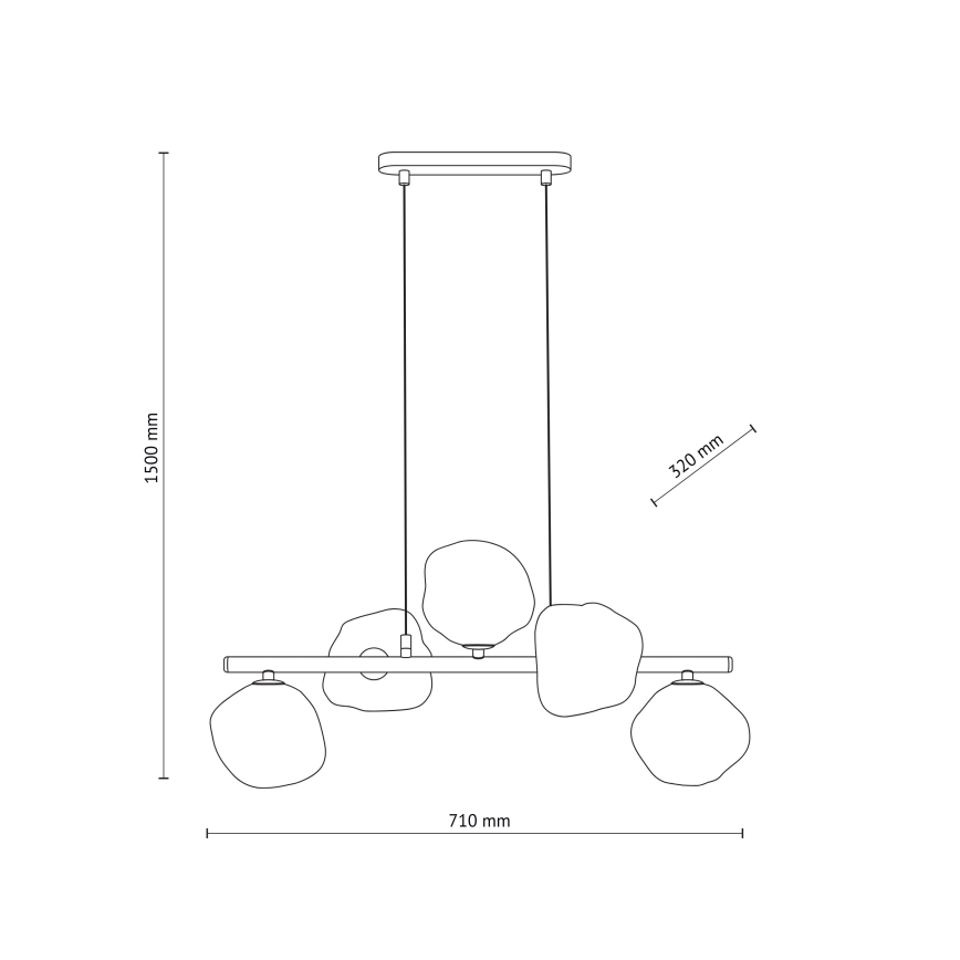 Brilagi - Lámpara colgante con cable VULCANO 5xG9/8W/230V dorada/beige ahumado