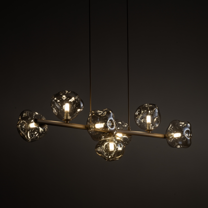 Brilagi - Lámpara colgante con cable VULCANO 7xG9/8W/230V beige/ahumado beige