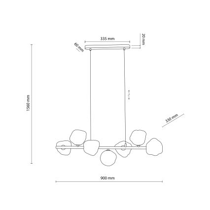 Brilagi - Lámpara colgante con cable VULCANO 7xG9/8W/230V beige/ahumado beige
