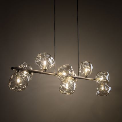 Brilagi - Lámpara colgante con cable VULCANO 9xG9/8W/230V marrón/beige ahumado