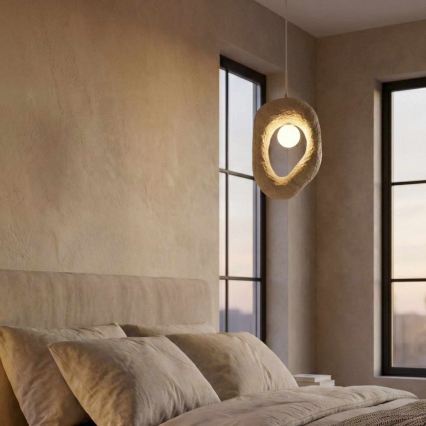 Brilagi - Lámpara colgante con cable WABI SABI 1xE27/40W/230V color crema