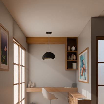 Brilagi - Lámpara colgante con cable WABI SABI 1xE27/40W/230V, diámetro 35 cm, negra