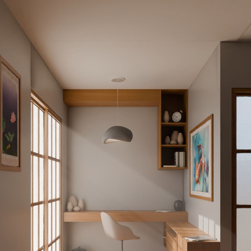 Brilagi - Lámpara colgante con cable WABI SABI 1xE27/40W/230V gris