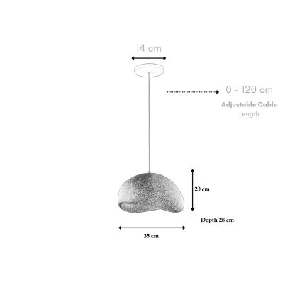 Brilagi - Lámpara colgante con cable WABI SABI 1xE27/40W/230V gris