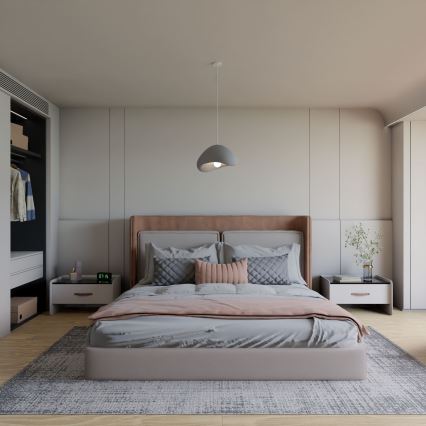 Brilagi - Lámpara colgante con cable WABI SABI 1xE27/40W/230V gris