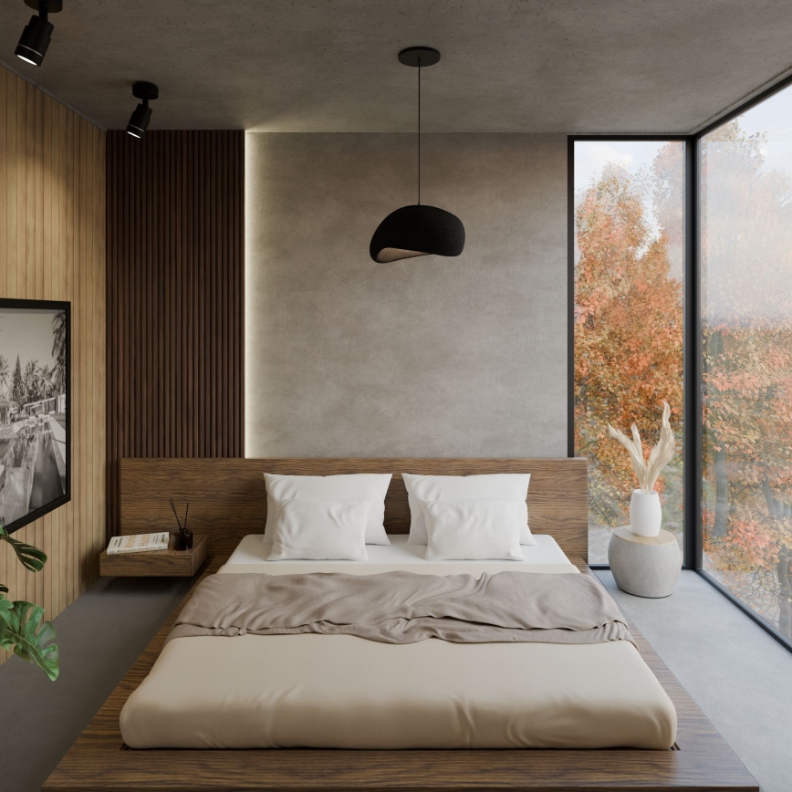 Brilagi - Lámpara colgante con cable WABI SABI 1xE27/40W/230V negra