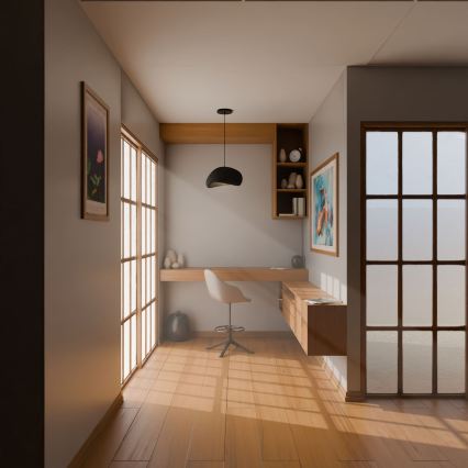 Brilagi - Lámpara colgante con cable WABI SABI 1xE27/40W/230V negra