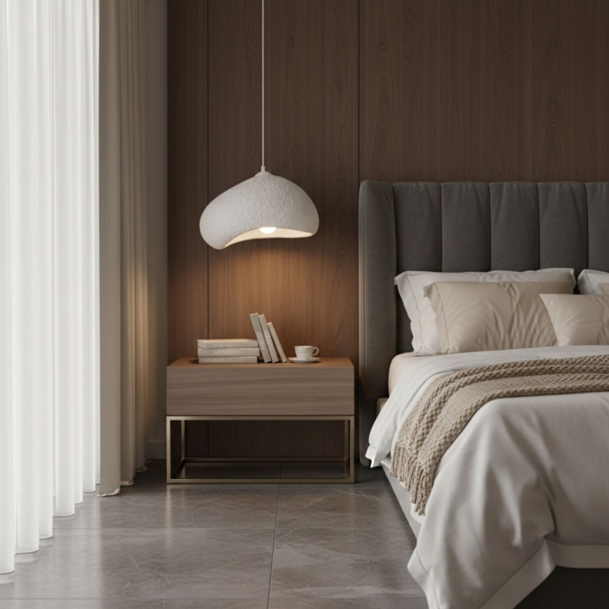 Brilagi - Lámpara colgante con cable WABI SABI 1xE27/40W/230V Ø 32 cm blanca