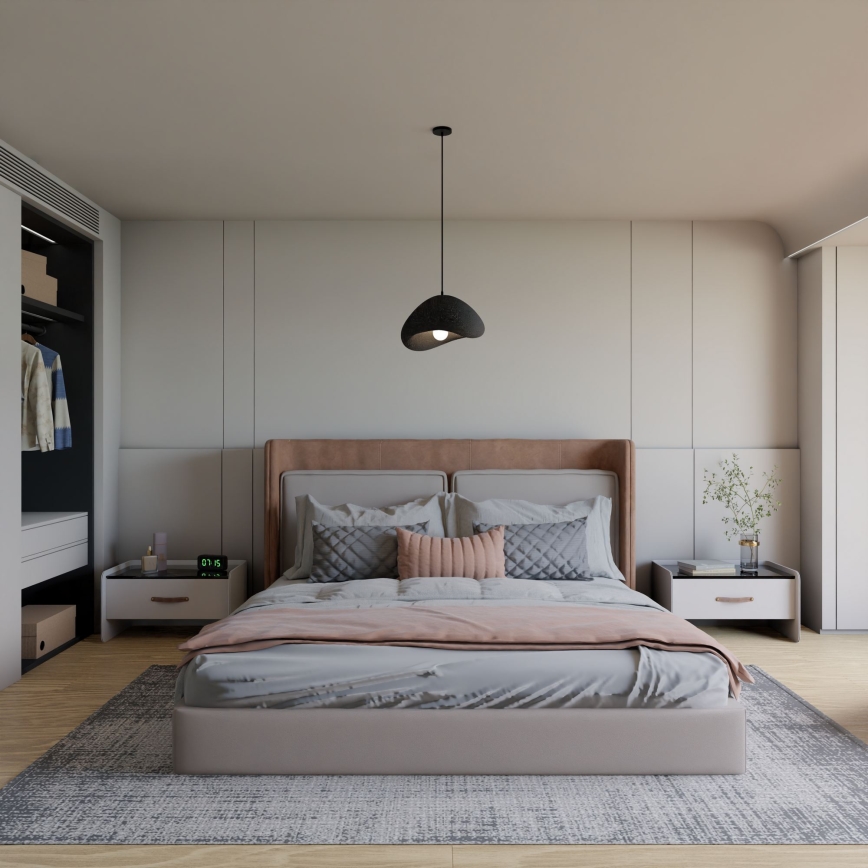 Brilagi - Lámpara colgante con cable WABI SABI 1xE27/40W/230V Ø 33 cm negra