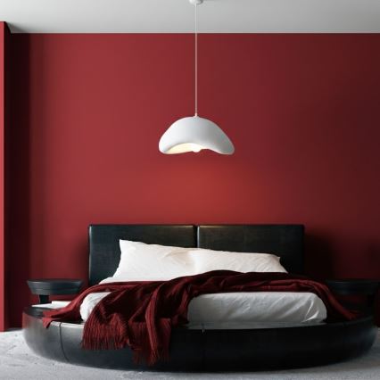 Brilagi - Lámpara colgante con cable WABI SABI 1xE27/40W/230V Ø 42 cm blanca