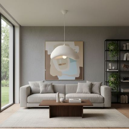 Brilagi - Lámpara colgante con cable WABI SABI 1xE27/40W/230V Ø 42 cm blanca