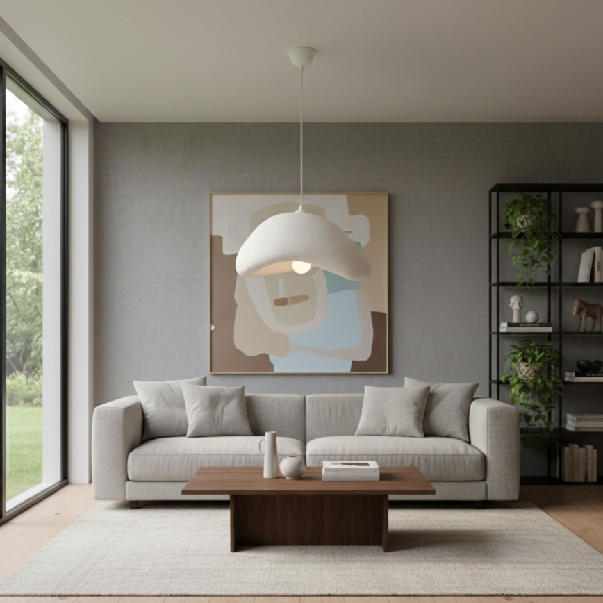 Brilagi - Lámpara colgante con cable WABI SABI 1xE27/40W/230V Ø 42 cm blanca