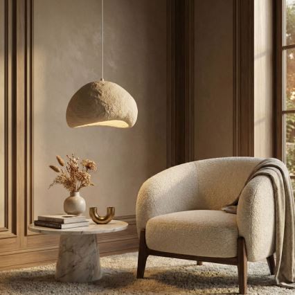 Brilagi - Lámpara colgante con cable WABI SABI 1xE27/40W/230V Ø 50 cm beige