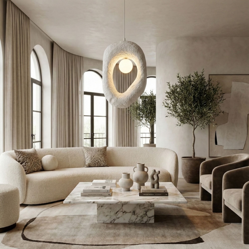 Brilagi - Lámpara colgante con cable WABI SABI 1xG9/8W/230V blanca