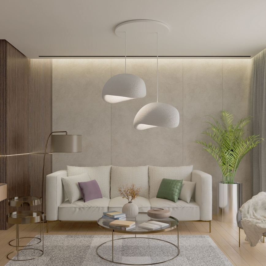 Brilagi - Lámpara colgante con cable WABI SABI 2xE27/40W/230V blanca