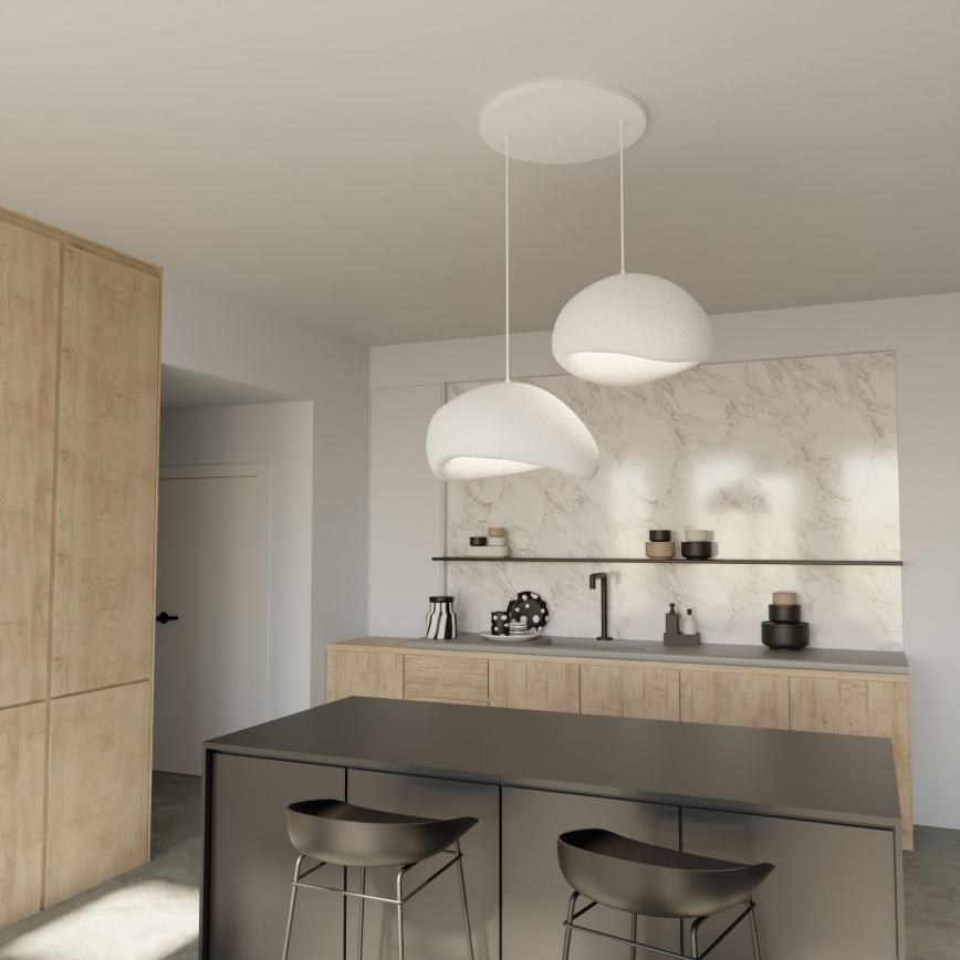 Brilagi - Lámpara colgante con cable WABI SABI 2xE27/40W/230V blanca