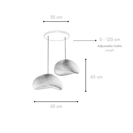 Brilagi - Lámpara colgante con cable WABI SABI 2xE27/40W/230V blanca