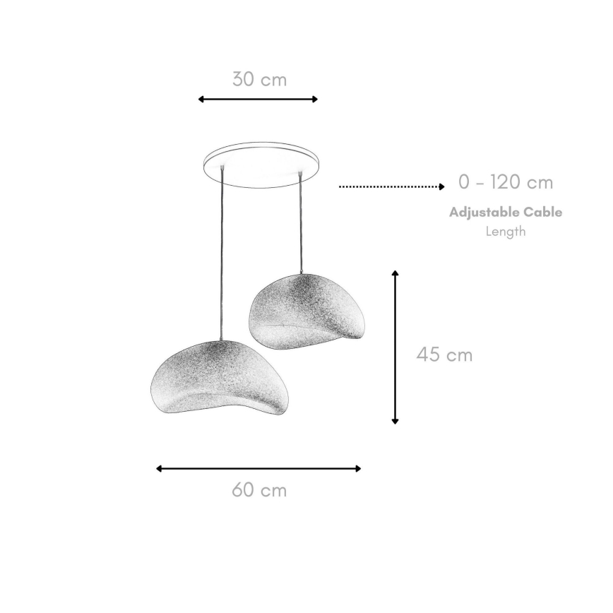 Brilagi - Lámpara colgante con cable WABI SABI 2xE27/40W/230V blanca