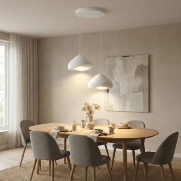 Brilagi - Lámpara colgante con cable WABI SABI 2xE27/40W/230V Ø 45 cm blanca