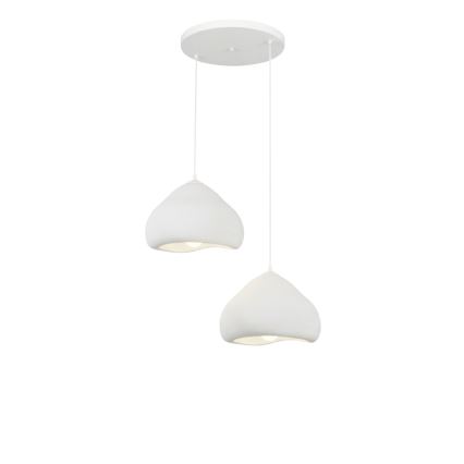 Brilagi - Lámpara colgante con cable WABI SABI 2xE27/40W/230V Ø 45 cm blanca