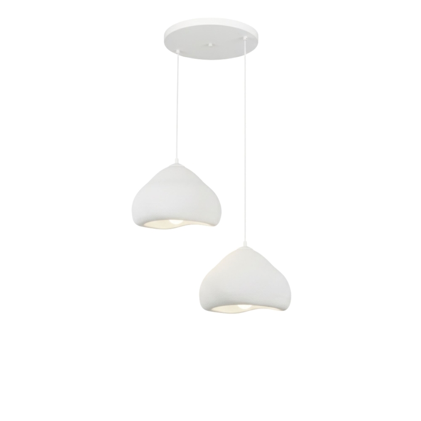 Brilagi - Lámpara colgante con cable WABI SABI 2xE27/40W/230V Ø 45 cm blanca