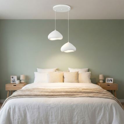 Brilagi - Lámpara colgante con cable WABI SABI 2xE27/40W/230V Ø 45 cm blanca