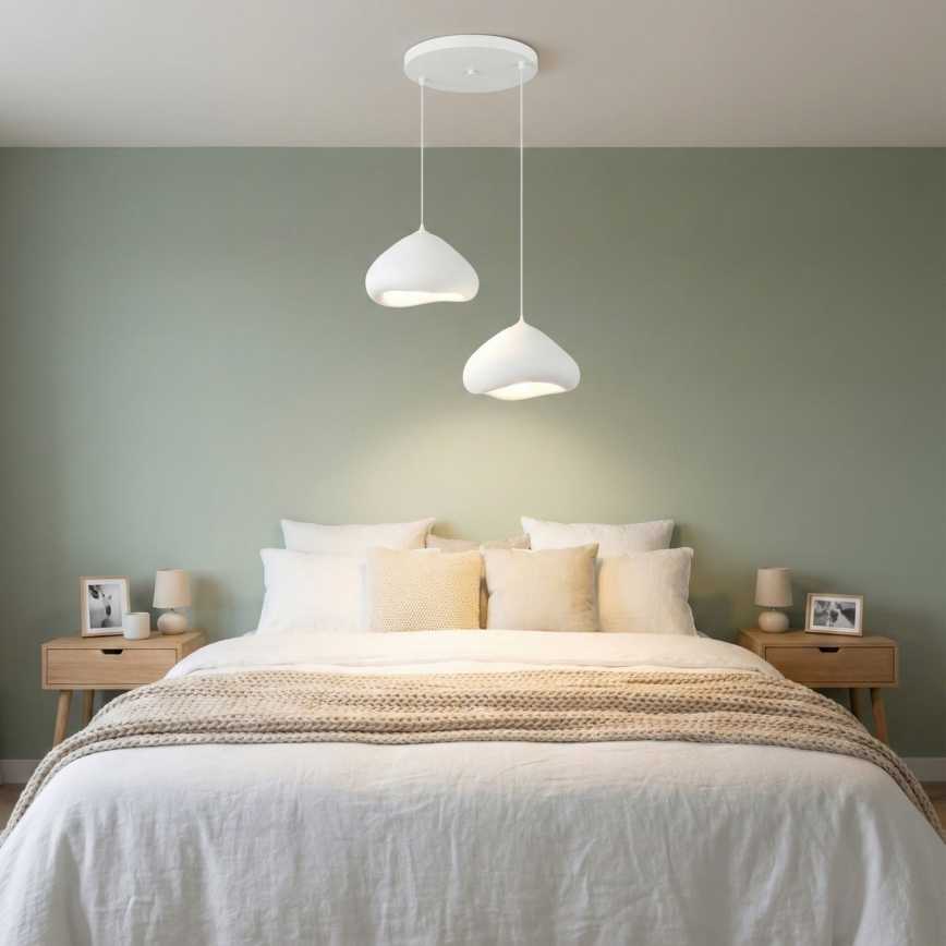 Brilagi - Lámpara colgante con cable WABI SABI 2xE27/40W/230V Ø 45 cm blanca