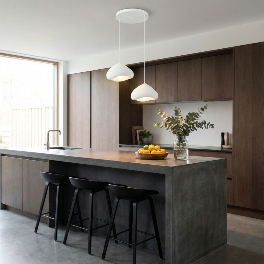 Brilagi - Lámpara colgante con cable WABI SABI 2xE27/40W/230V Ø 45 cm blanca