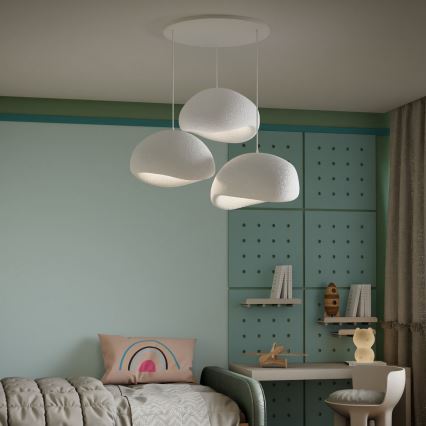 Brilagi - Lámpara colgante con cable WABI SABI 3xE27/40W/230V blanca