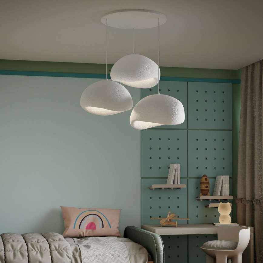 Brilagi - Lámpara colgante con cable WABI SABI 3xE27/40W/230V blanca