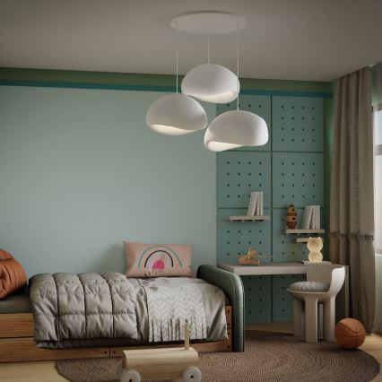 Brilagi - Lámpara colgante con cable WABI SABI 3xE27/40W/230V blanca