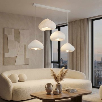 Brilagi - Lámpara colgante con cable WABI SABI 4xE27/40W/230V blanca