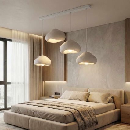 Brilagi - Lámpara colgante con cable WABI SABI 4xE27/40W/230V blanca