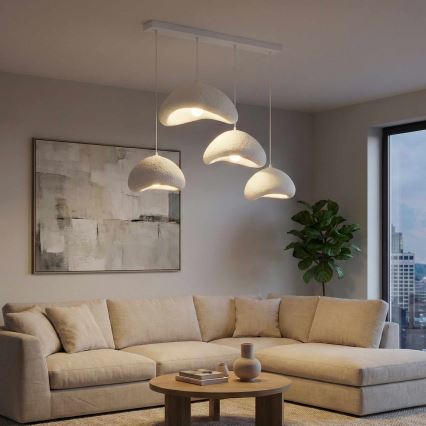 Brilagi - Lámpara colgante con cable WABI SABI 4xE27/40W/230V blanca