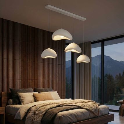 Brilagi - Lámpara colgante con cable WABI SABI 4xE27/40W/230V blanca