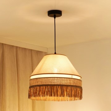 Brilagi - Lámpara colgante con cable WINNETOU AVIGNION 1xE27/15W/230V diámetro 35 cm marrón/crema