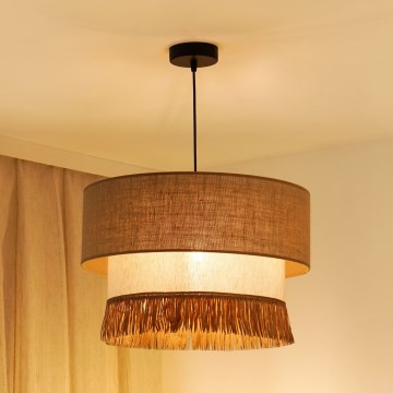 Brilagi - Lámpara colgante con cable WINNETOU BOHO 1xE27/15W/230V diámetro 45 cm marrón/crema