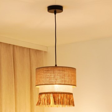 Brilagi - Lámpara colgante con cable WINNETOU BOHO 1xE27/15W/230V Ø 25 cm marrón/crema
