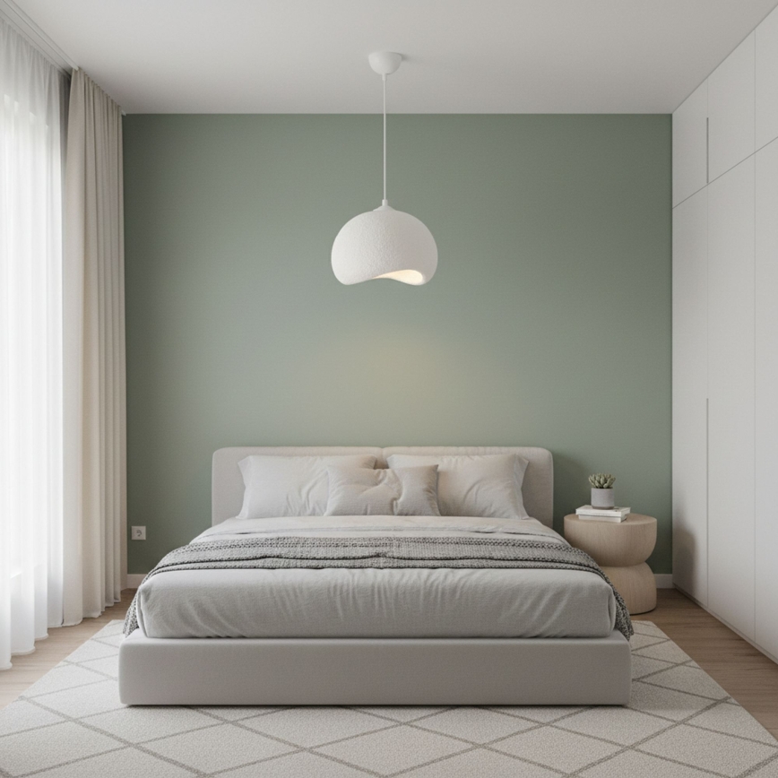 Brilagi - Lámpara colgante con cable YONTU 1xE27/40W/230V diámetro 34 cm blanca