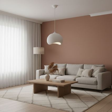 Brilagi - Lámpara colgante con cable YONTU 1xE27/40W/230V diámetro 34 cm blanca