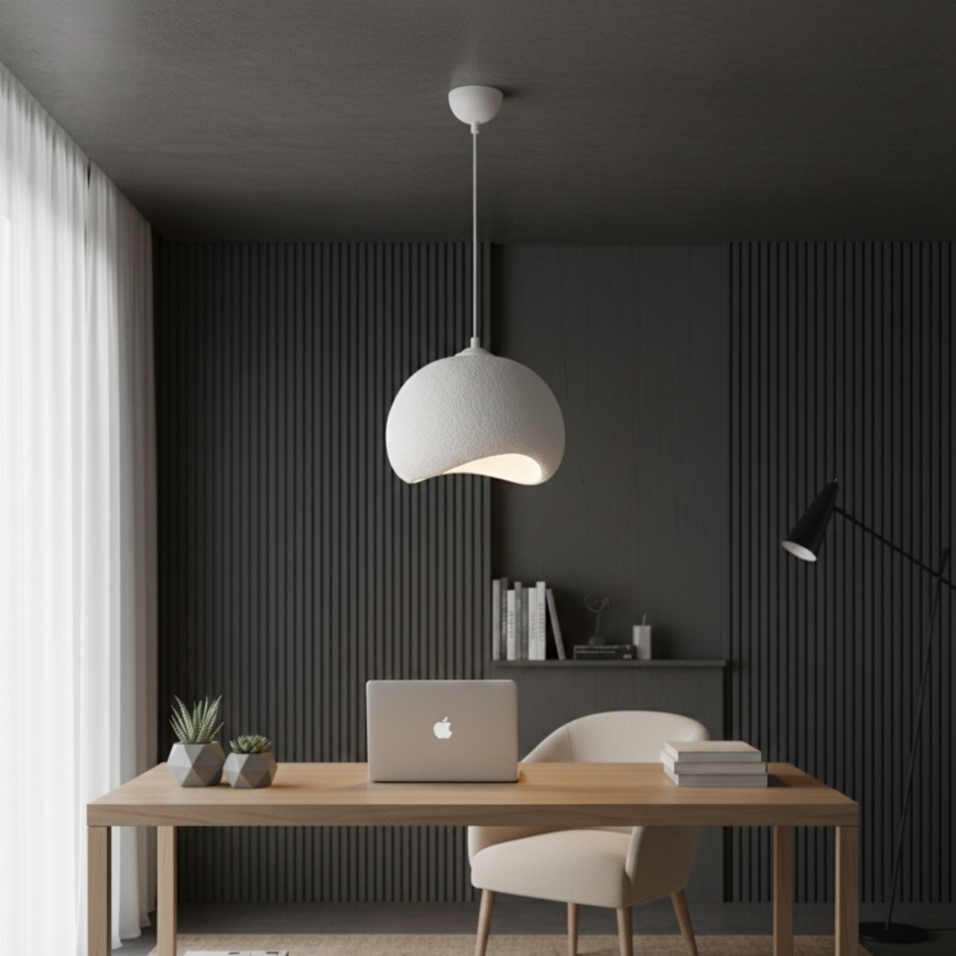 Brilagi - Lámpara colgante con cable YONTU 1xE27/40W/230V diámetro 34 cm blanca