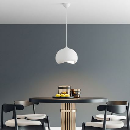 Brilagi - Lámpara colgante con cable YONTU 1xE27/40W/230V diámetro 34 cm blanca