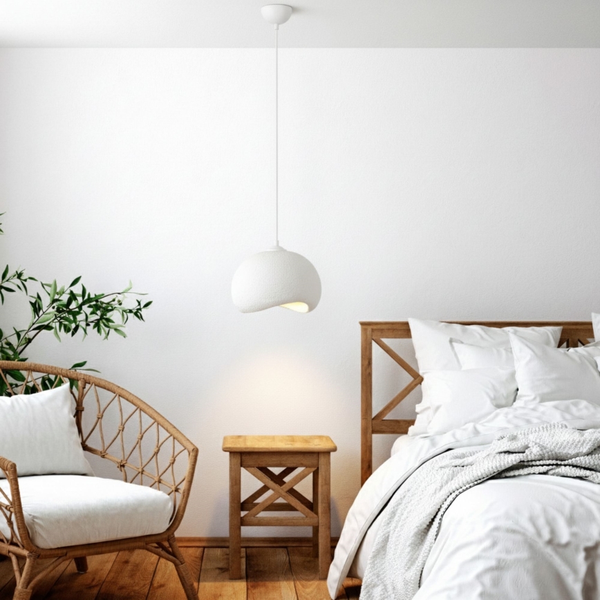 Brilagi - Lámpara colgante con cable YONTU 1xE27/40W/230V diámetro 34 cm blanca