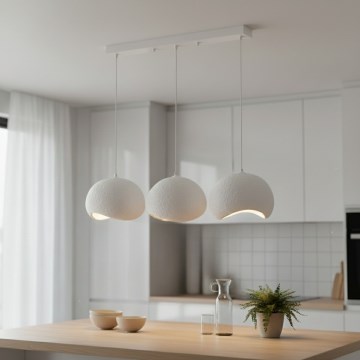 Brilagi - Lámpara colgante con cable YONTU 3xE27/40W/230V blanca