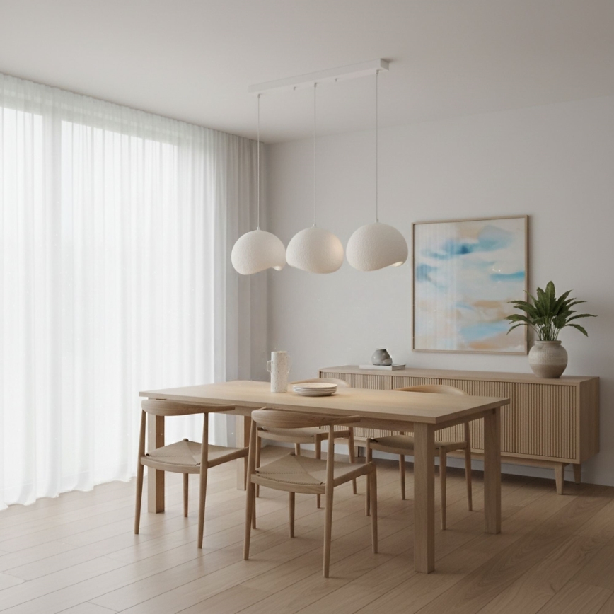 Brilagi - Lámpara colgante con cable YONTU 3xE27/40W/230V blanca