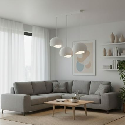 Brilagi - Lámpara colgante con cable YONTU 3xE27/40W/230V blanca