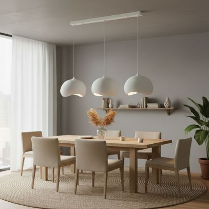 Brilagi - Lámpara colgante con cable YONTU 3xE27/40W/230V blanca