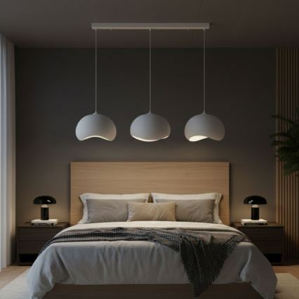 Brilagi - Lámpara colgante con cable YONTU 3xE27/40W/230V blanca