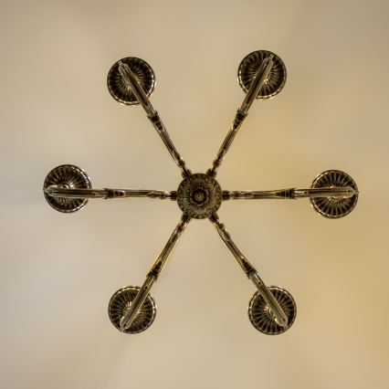 Brilagi - Lámpara colgante con cadena CLASSIC 6xE14/60W/230V latón
